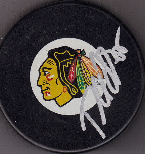 Rostislav Olesz Signed Puck w/COA Chicago Blackhawks Autograph Souvenir 2011