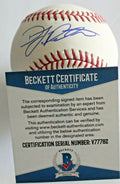 DJ Peters Signed Official Major League Baseball w/Beckett COA Dodgers V77782