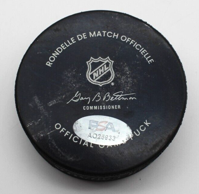 Artyom Levshunov Signed Chicago Blackhawks Game Hockey Puck w/PSA DNA AO25933