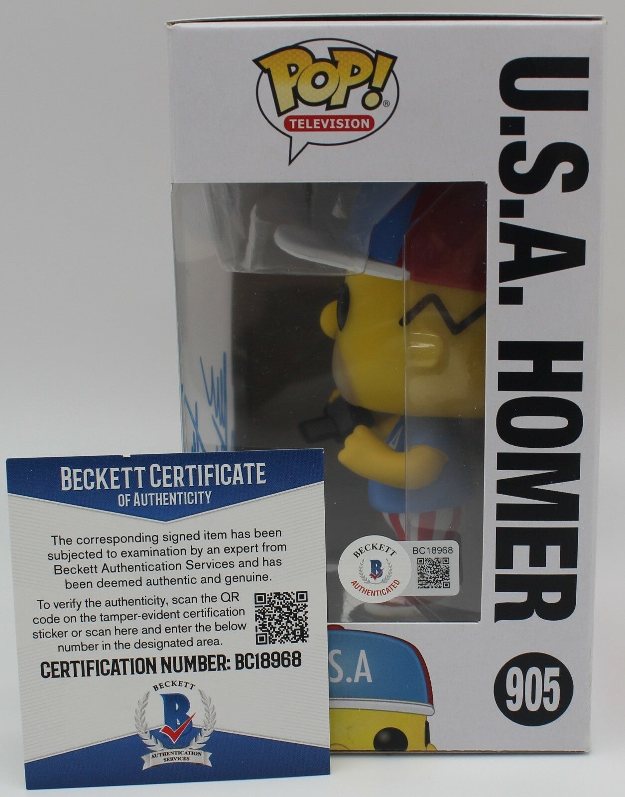 Dan Castellaneta Signed Simpsons Homer Funko Pop #905 w/Beckett COA BC18968