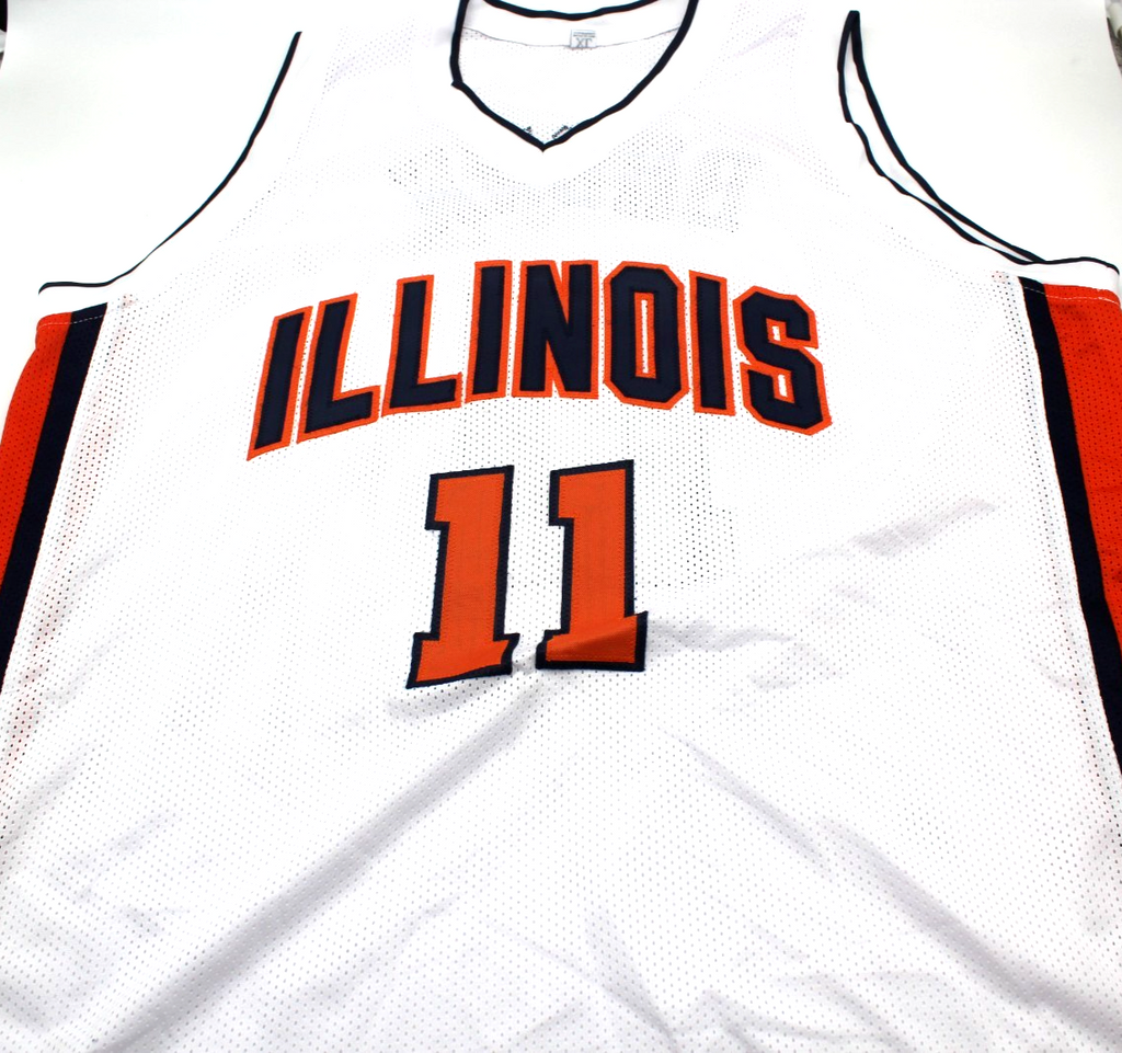 Dee Brown Illinois Fighting Illini Signed White Custom Jersey w/JSA Witness COA