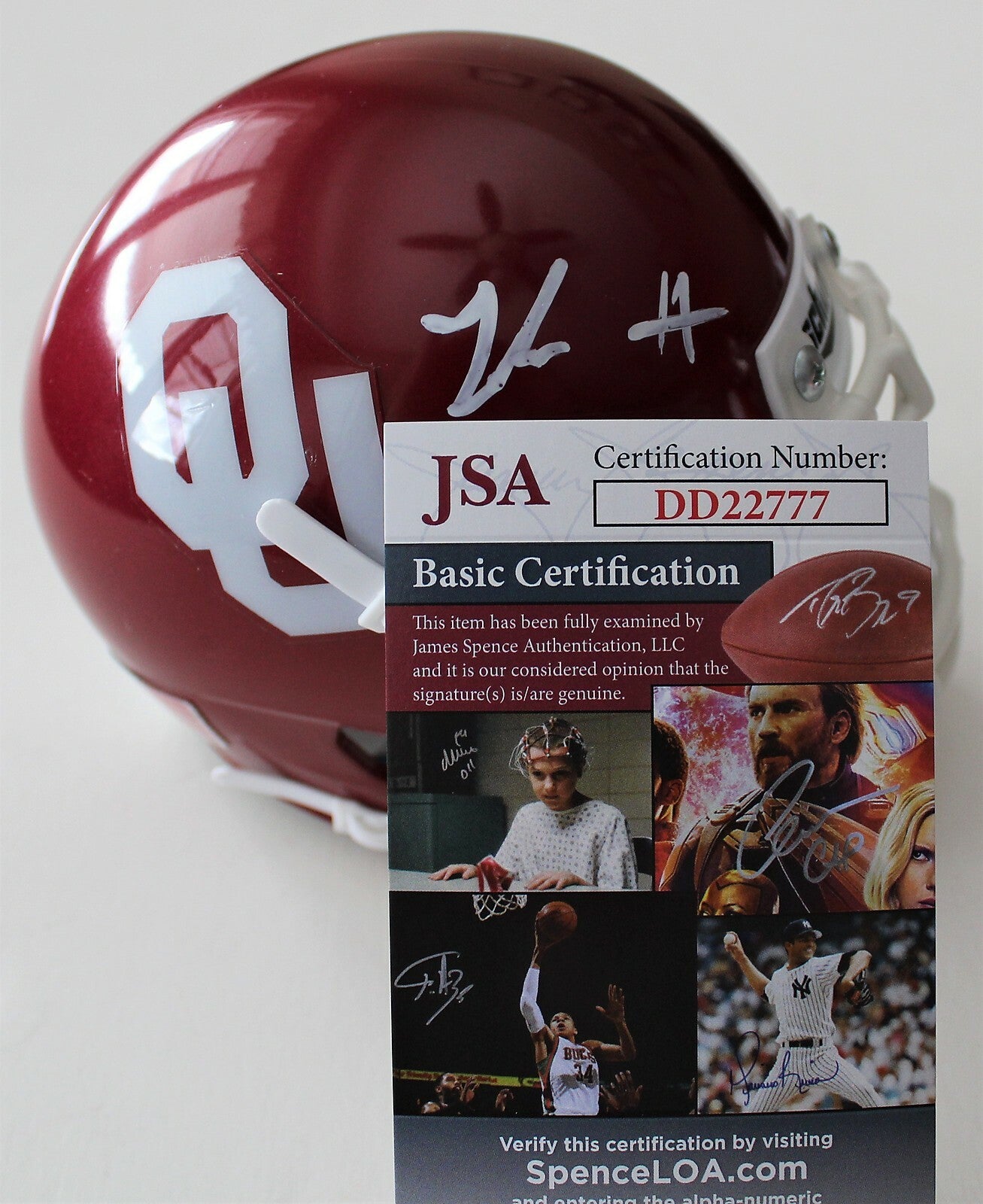 Jadon Haselwood Signed Oklahoma Sooners Mini Helmet w/JSA COA DD22777 C