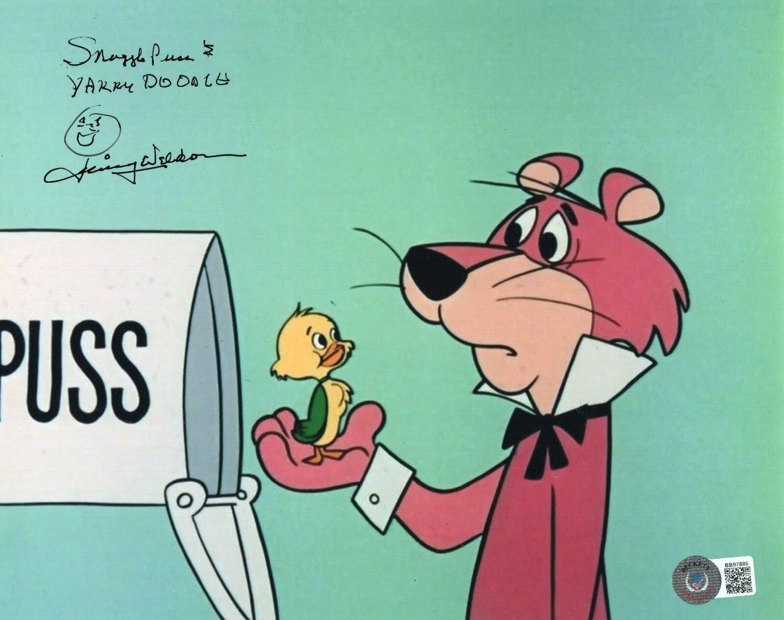 Jimmy Weldon Signed Yakky Doodle 8x10 Photo w/Beckett COA BB97886