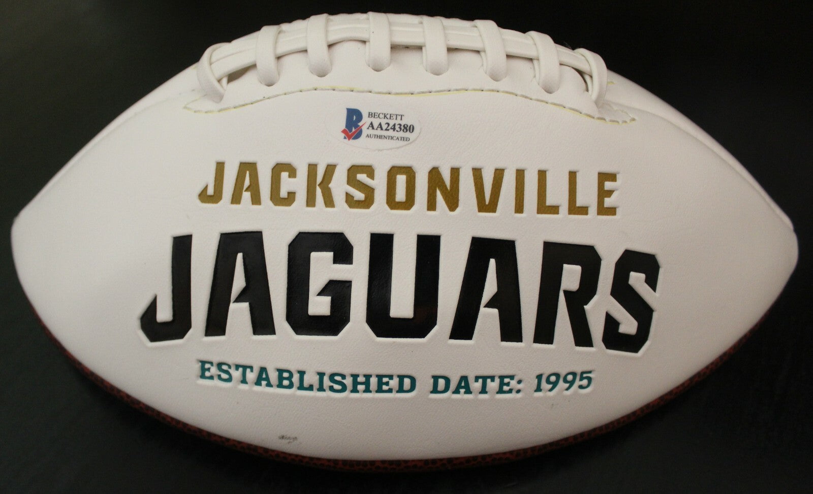 Mark Brunell Signed Jacksonville Jaguars Logo Football W/Beckett COA AA24380 BAS