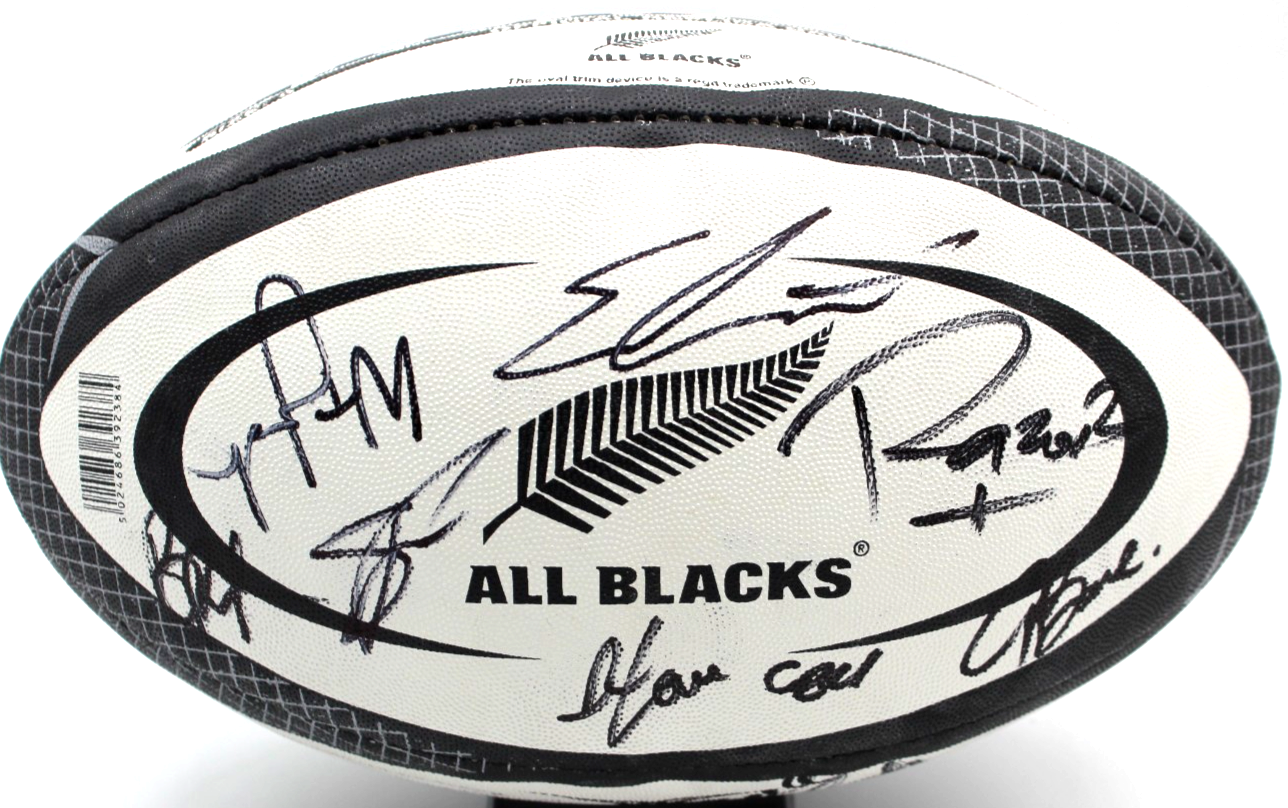 2025-26 New Zealand All Blacks Signed Gilbert Match Rugby Full Size Ball W/COA B