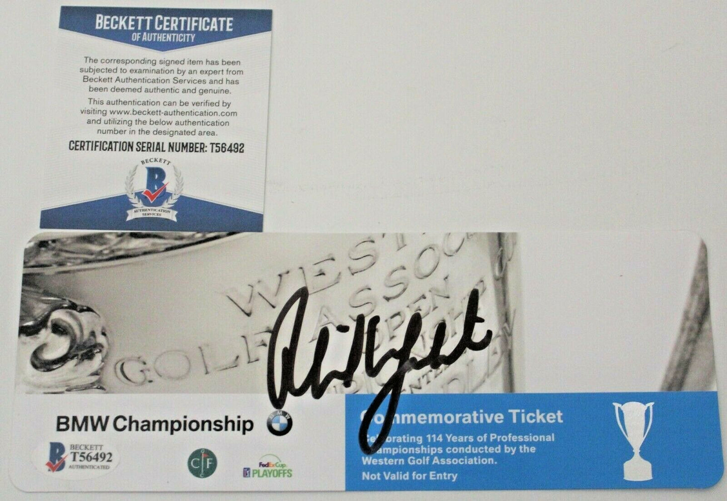 Phil Mickelson Signed 2017 BMW Championship Ticket w/Beckett COA Conway Farms