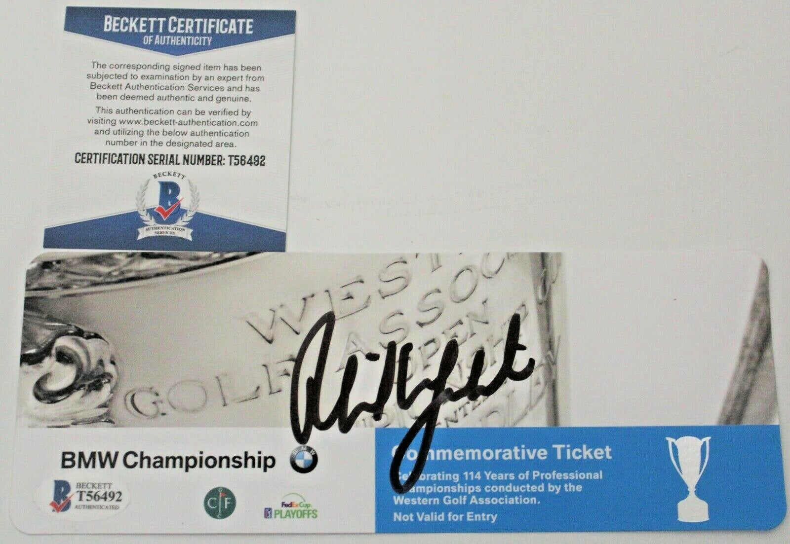 Phil Mickelson Signed 2017 BMW Championship Ticket w/Beckett COA Conway Farms