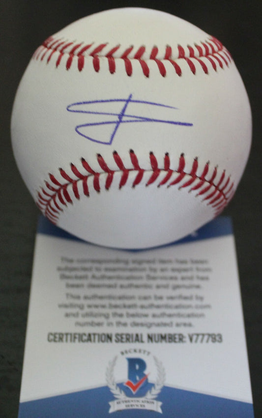 Willie Calhoun Signed Rangers Major League Baseball W/Beckett COA V77793