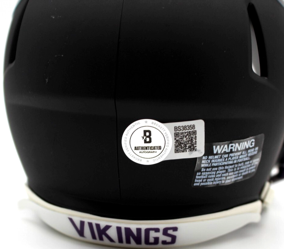 Dontae Fleming Minnesota Vikings Signed Custom Mini Helmet w/Beckett COA BS38358