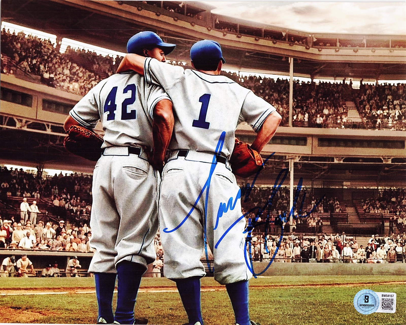 Lucas Black 42 Pee Wee Reese Signed 8x10 Photo w/Beckett BAS BW54157
