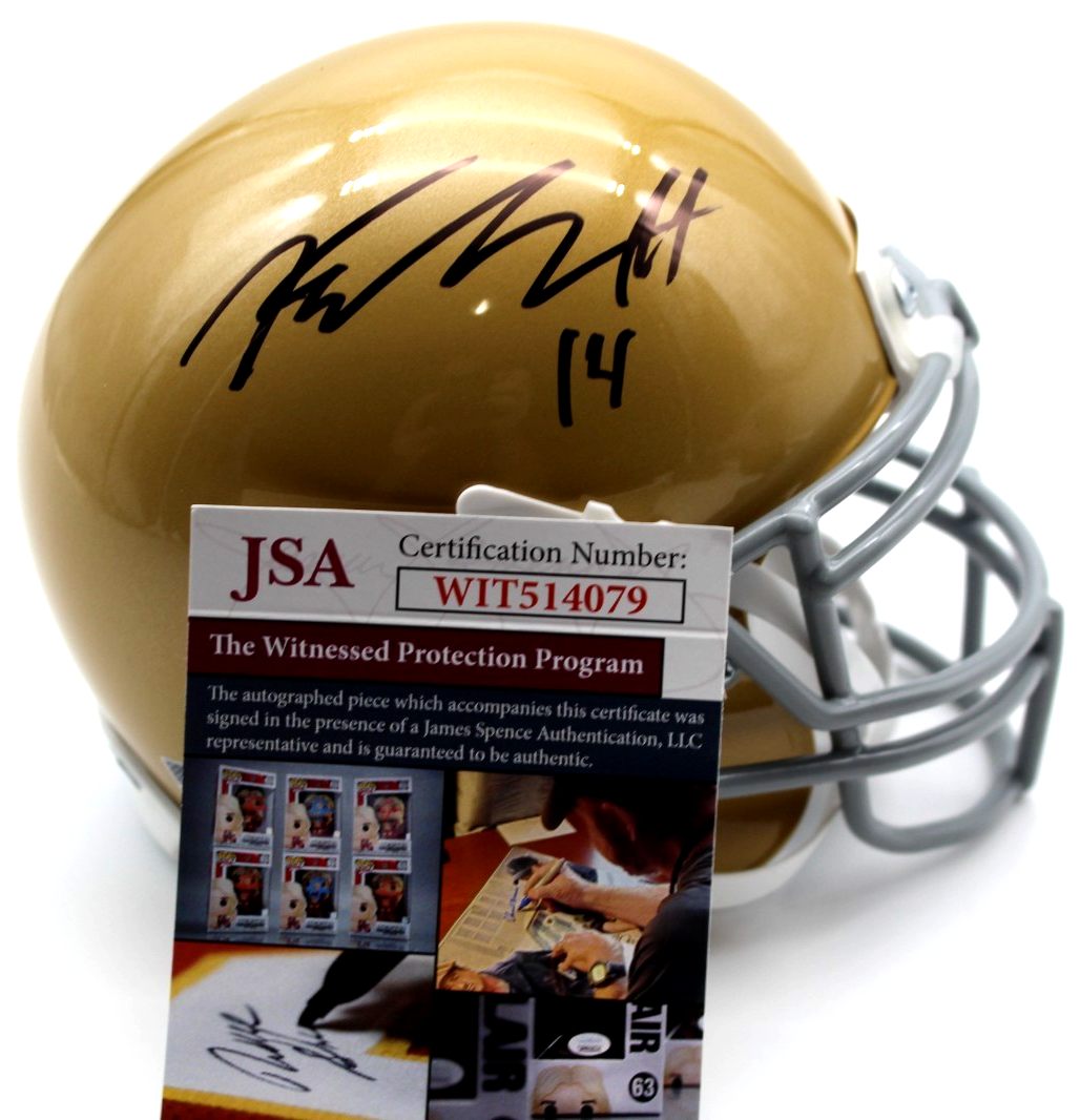 Kyle Hamilton Signed Notre Dame Fighting Irish Mini Helmet w/JSA COA Witness #2