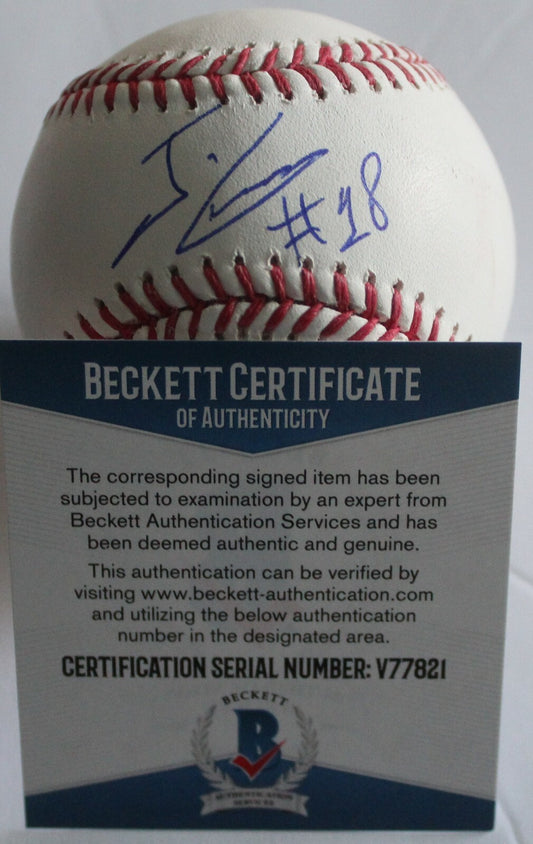 Jeisson Rosario Signed Official Major Baseball w/Beckett COA V77821 Padres