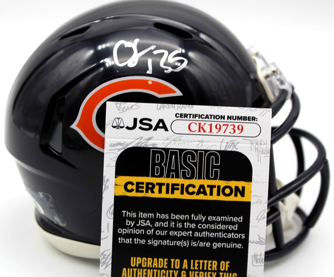 CJ Gardner-Johnson Chicago Bears Signed Mini Football Helmet w/JSA COA CK19739