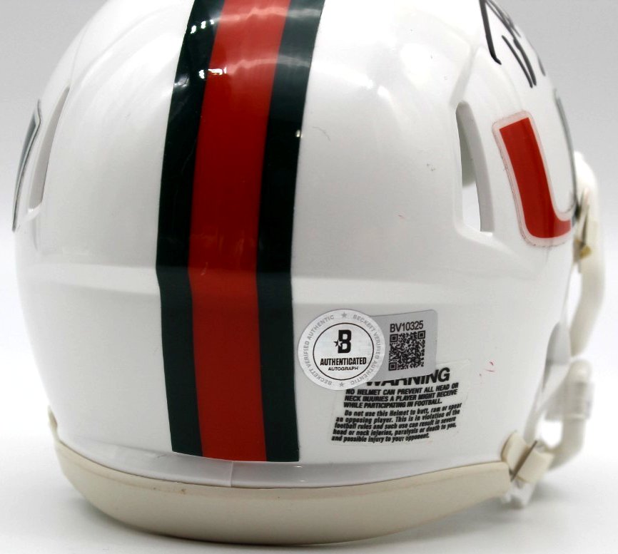 Tyrique Stevenson Miami Hurricanes Signed Mini Helmet w/Beckett BV10325
