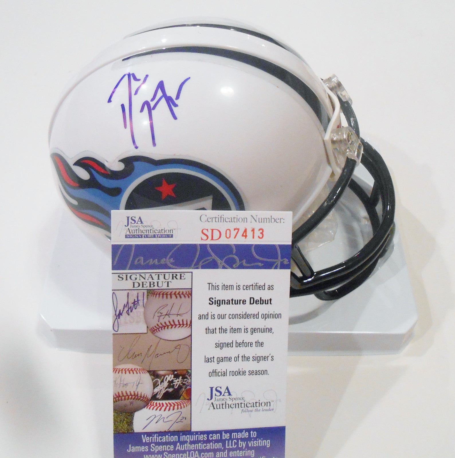 Dorial Green Beckham Signed Tennessee Titans Mini Football Helmet w/JSA COA