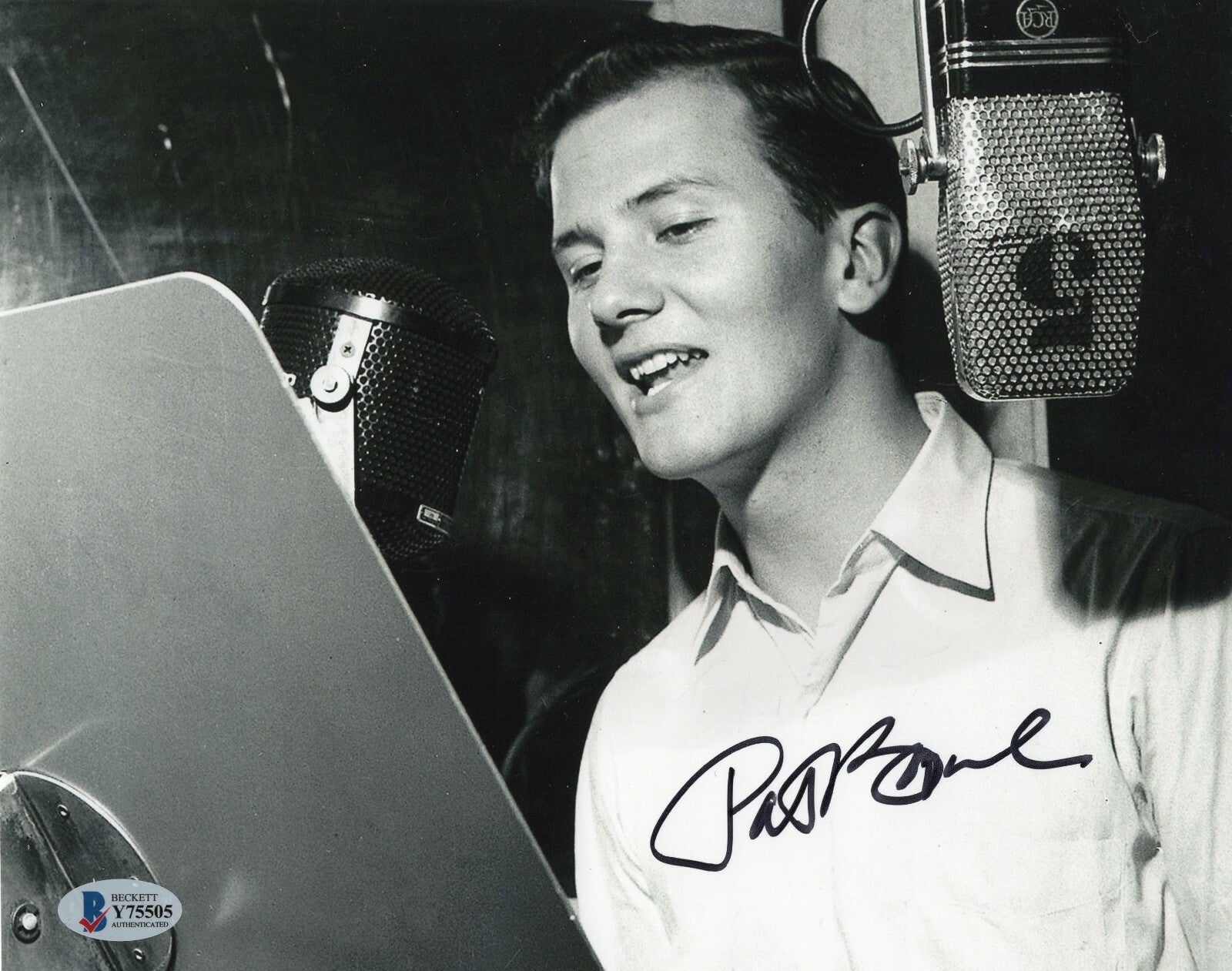 Pat Boone Signed Love Letters in the Sand 8x10 Photo w/Beckett COA Y75505