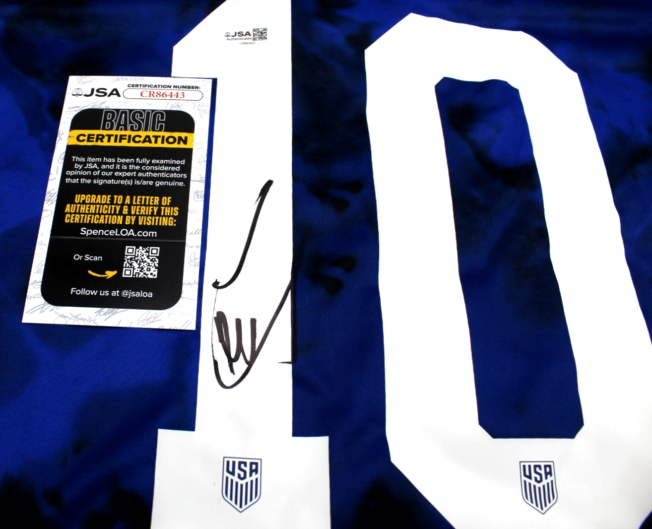 Christian Pulisic Signed Team USA Med Nike Soccer Jersey w/JSA COA CR86443 Proof