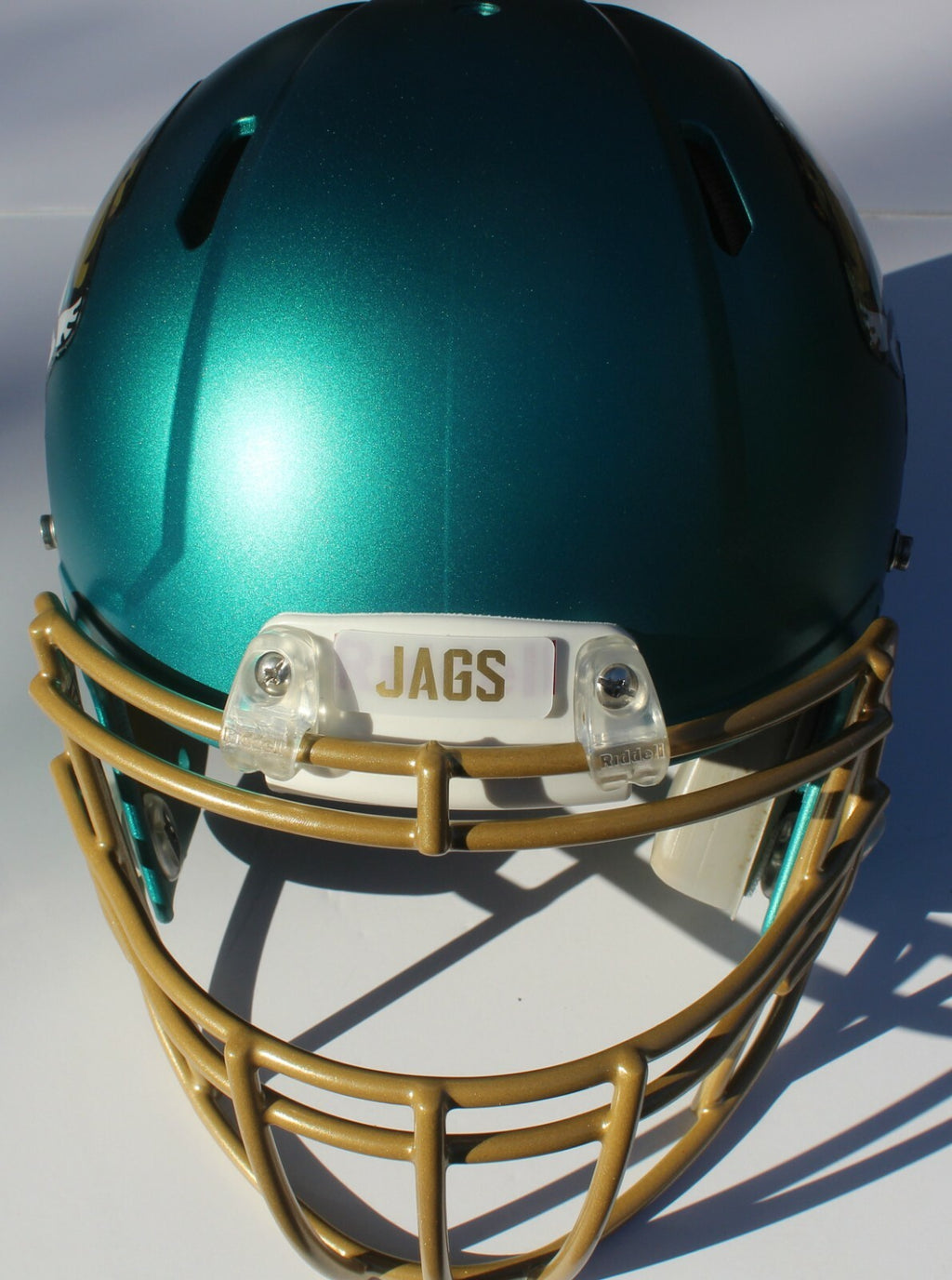 Jacksonville Jaguars Custom Speed Blaze Football Helmet QB Decals Used Minshew