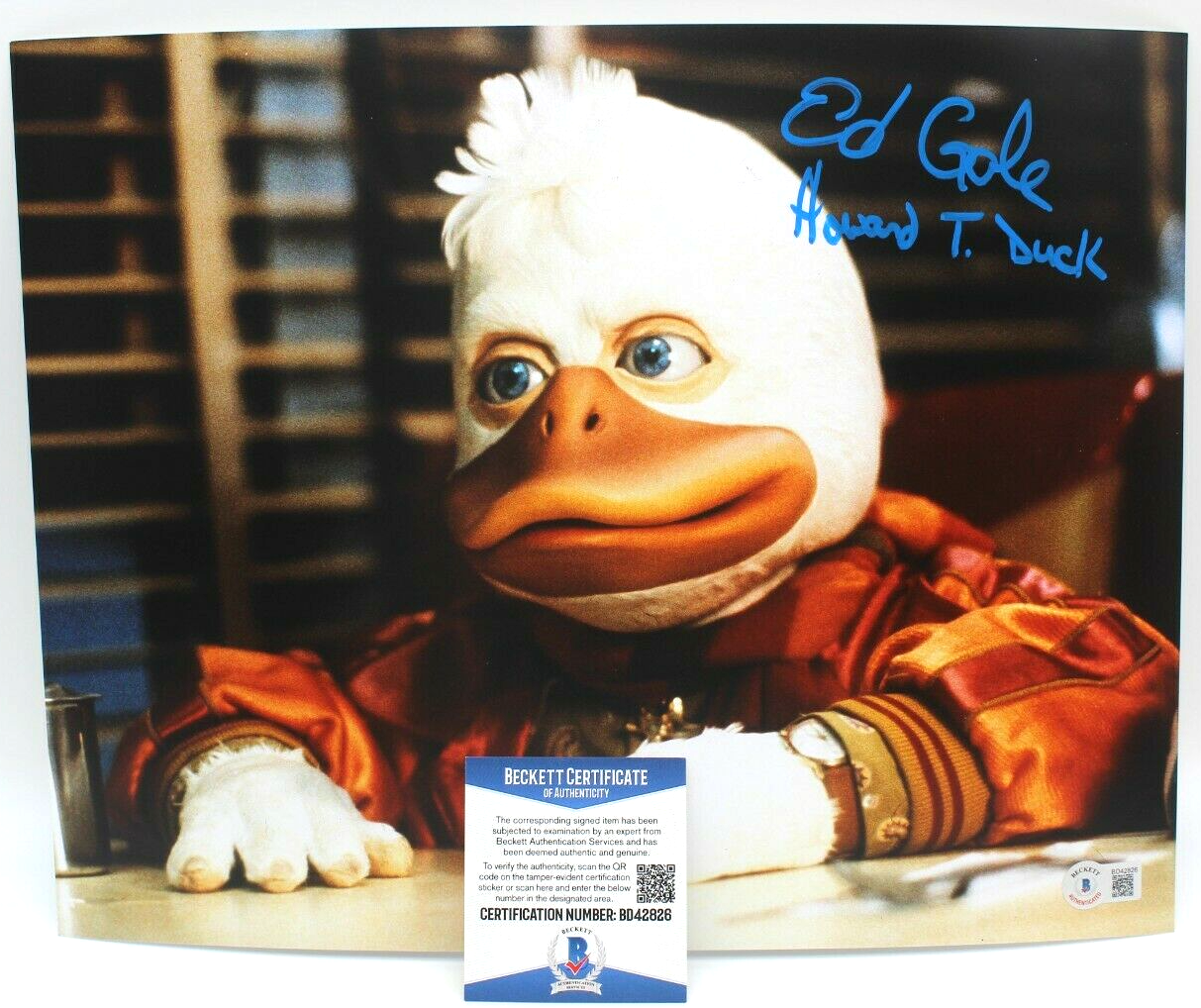 Ed Gale Signed Howard The Duck 11x14 Photo w/Beckett COA BD42826