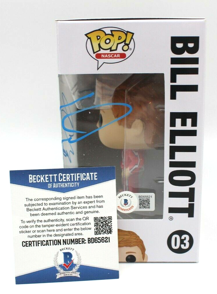 Bill Elliott Signed Nascar Racing #03 Funko Pop w/Beckett COA BD65621