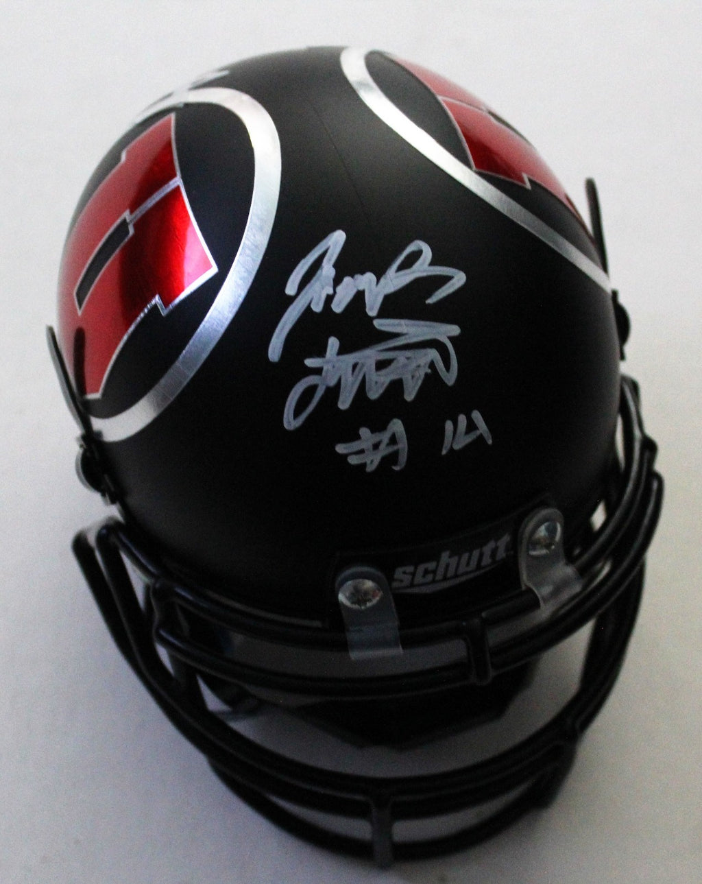 Jack Tuttle Signed Utah Utes Mini Football Helmet w/COA Black Chrome Proof C