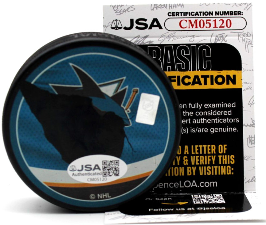 Cam Lund Signed San Jose Sharks Hockey Autograph Puck w/JSA COA CM05120