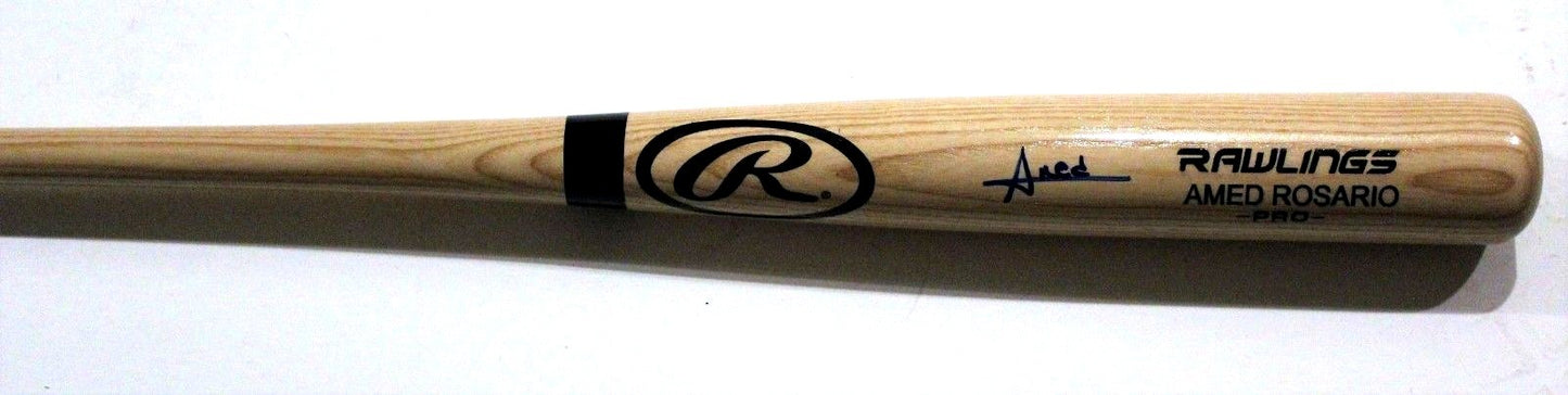 Amed Rosario Cleveland Guardians Signed Rawlings Baseball Bat W/JSA COA Blonde