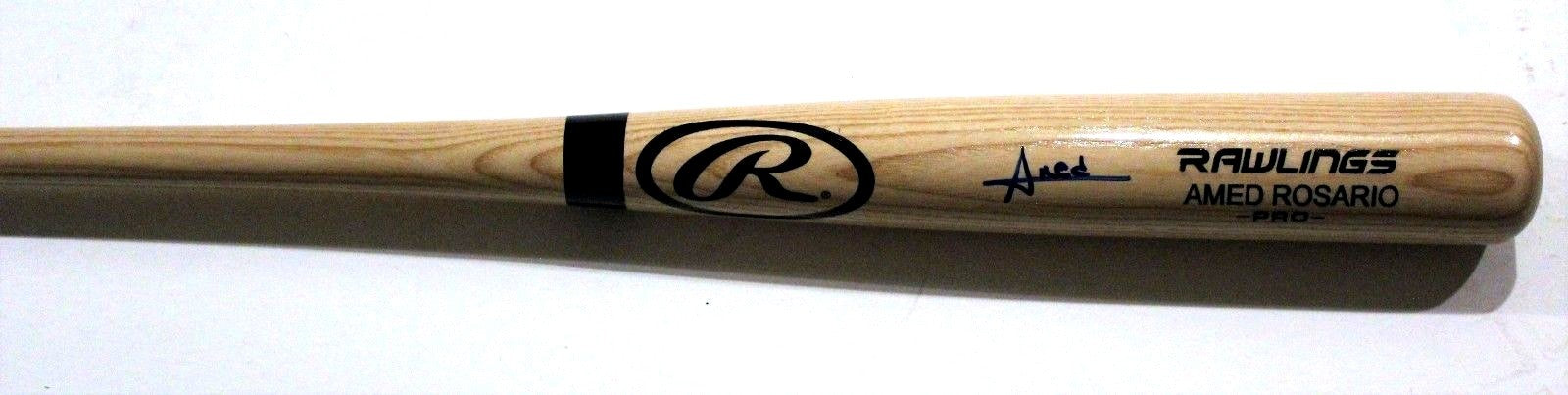 Amed Rosario Cleveland Guardians Signed Rawlings Baseball Bat W/JSA COA Blonde