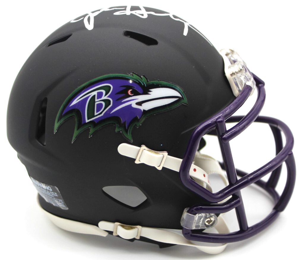 John Harbaugh Baltimore Ravens Signed Mini Football Helmet w/Beckett BR32629