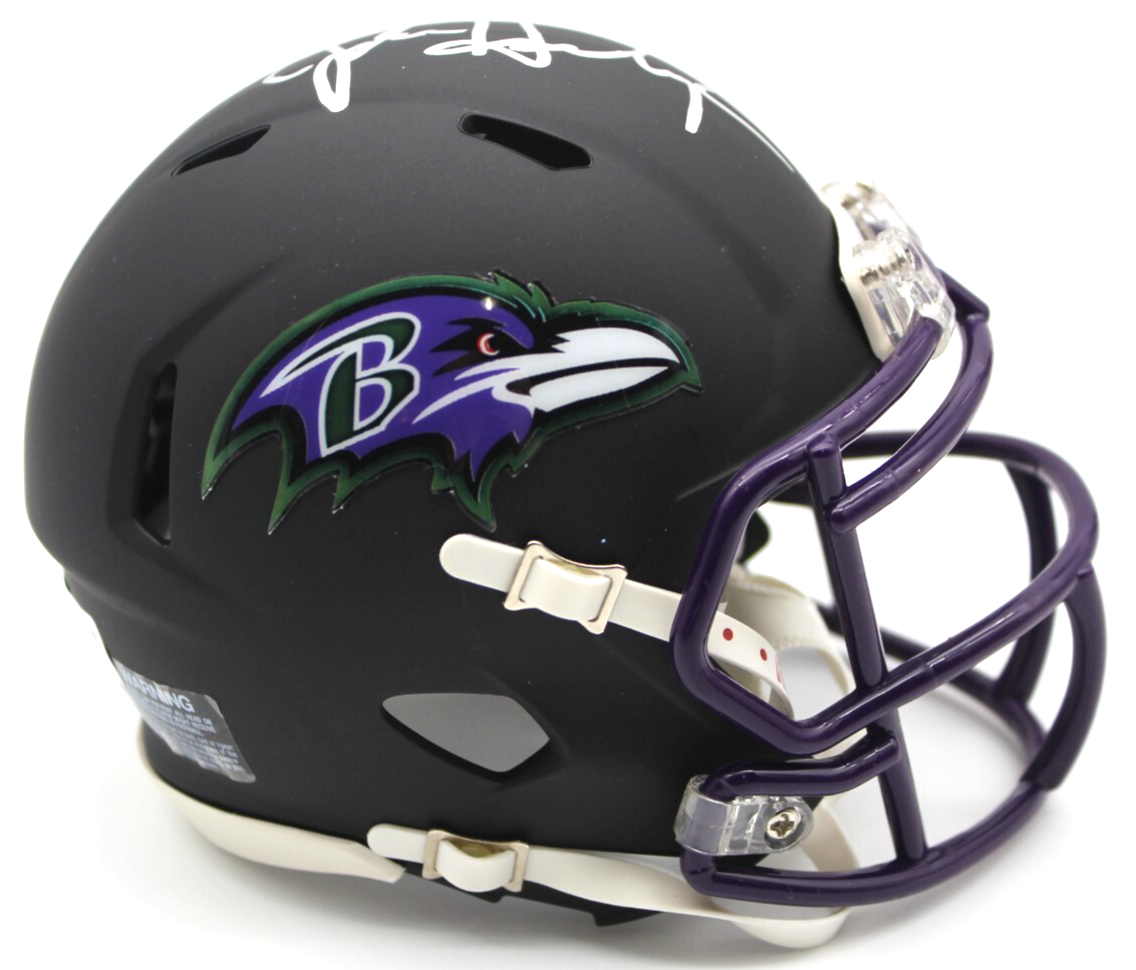 John Harbaugh Baltimore Ravens Signed Mini Football Helmet w/Beckett BR32629