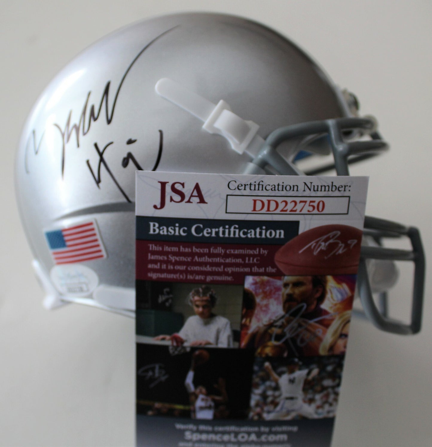 Zachary Harrison Signed Ohio State Mini Football Helmet w/JSA COA DD22750 C