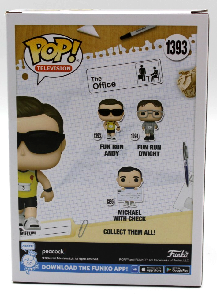 Ed Helms Signed The Office Fun Run Andy Funko Pop 1393 w/Beckett COA BQ83851