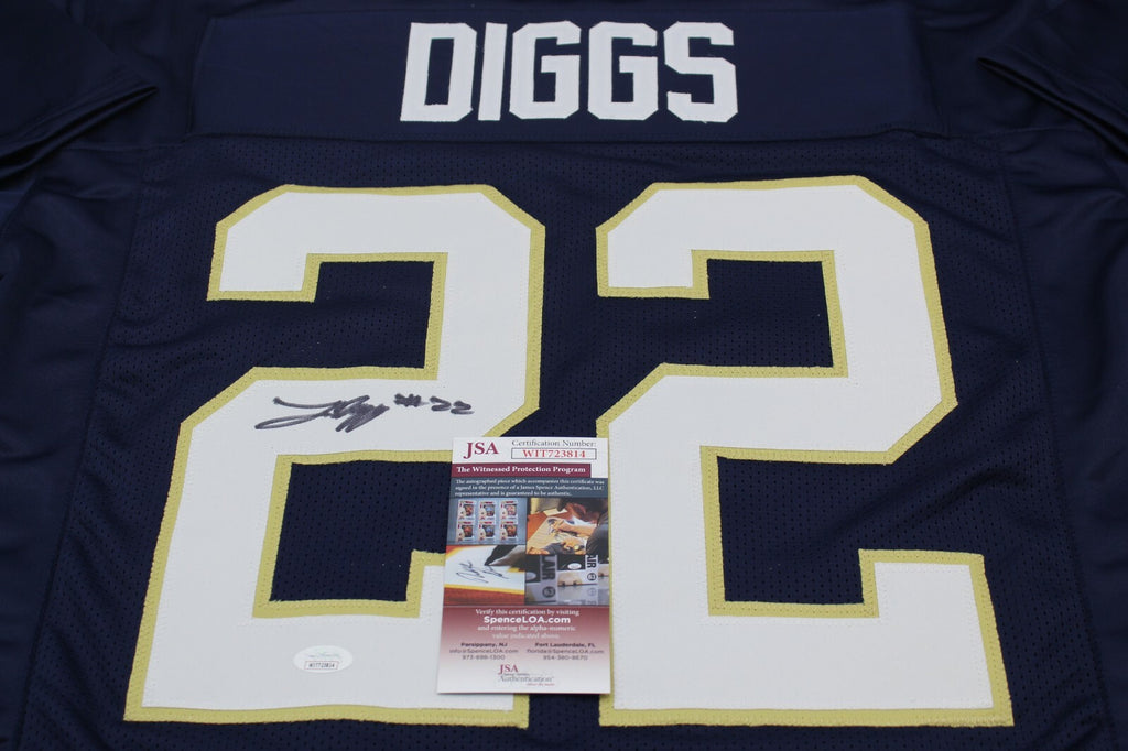 Logan Diggs Signed Custom Blue Notre Dame Jersey w/JSA COA Witness Go Irish #1