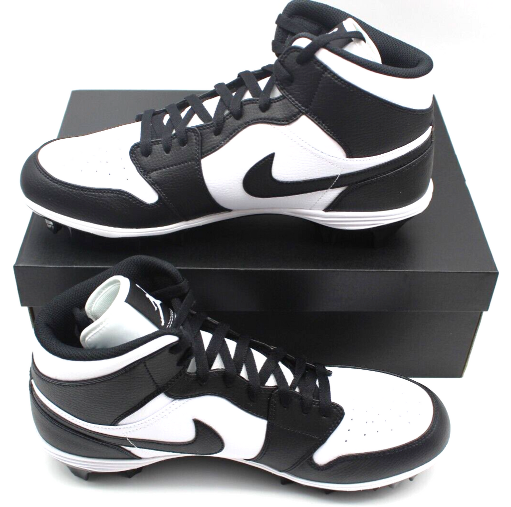 Nike Air Jordan 1 Mid TD Panda Football Cleat Men's Sizes 14 thru 16 FJ6805-100
