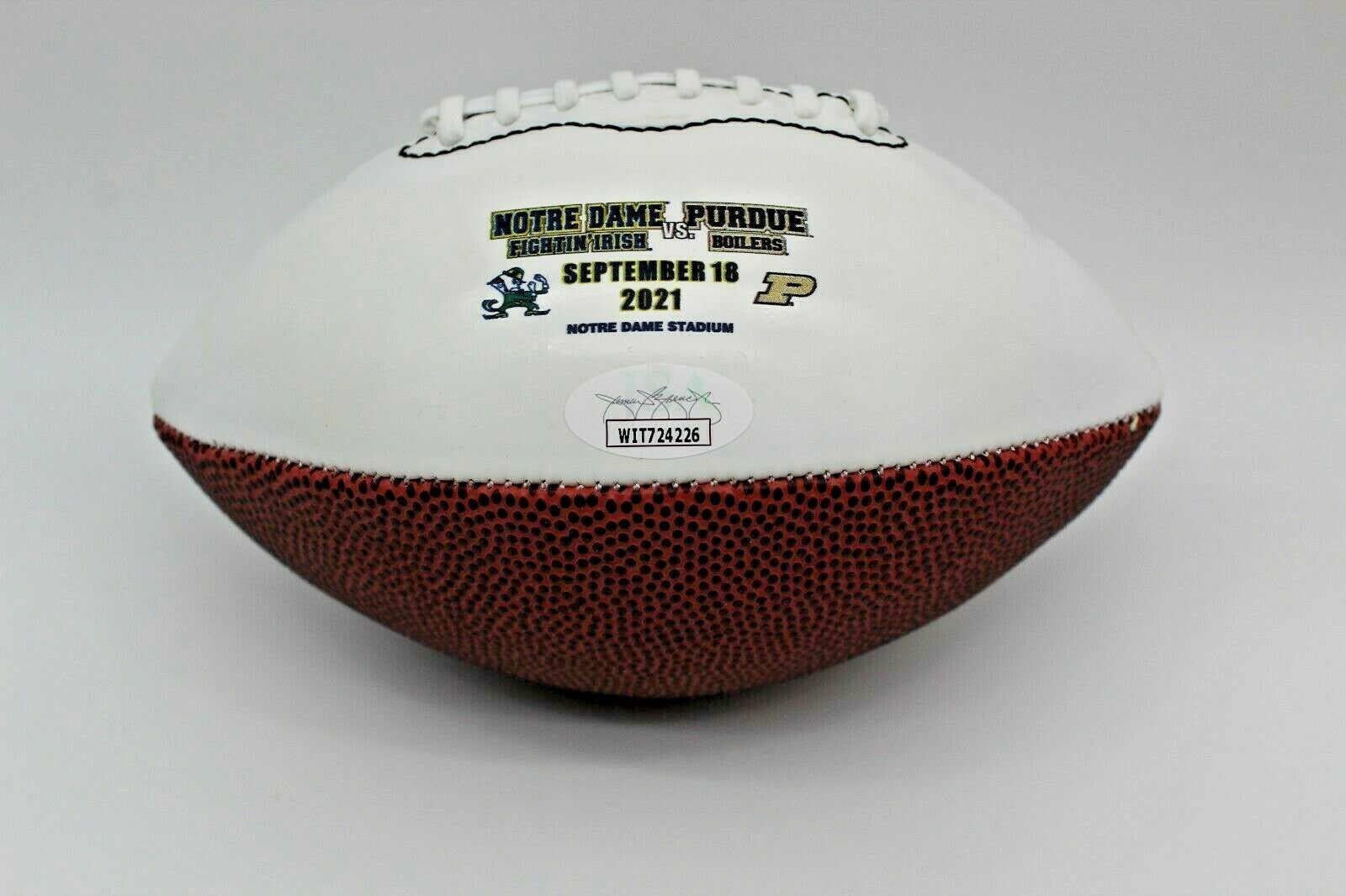 Logan Diggs Signed Notre Dame Fighting Irish MINI Football w/JSA COA 9/18/21