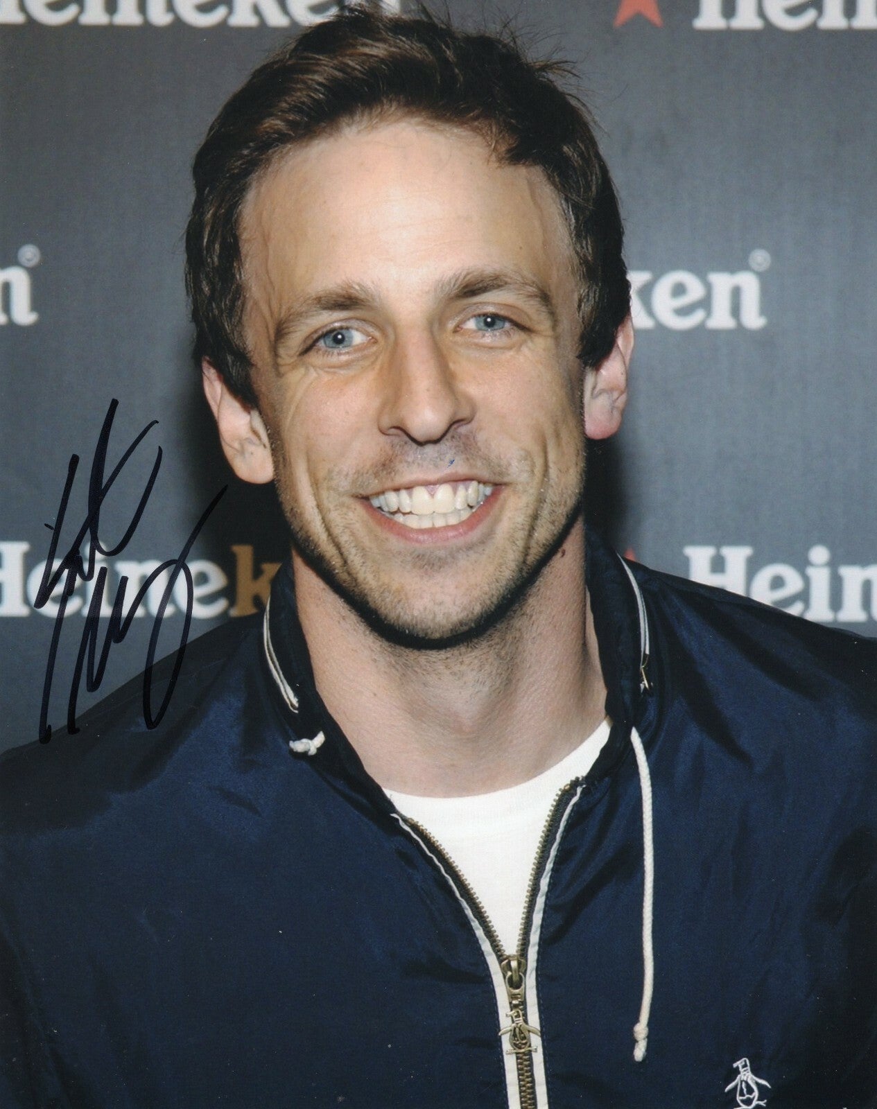Seth Meyers Signed 8x10 Photo w/COA Late Night With Seth Meyers  