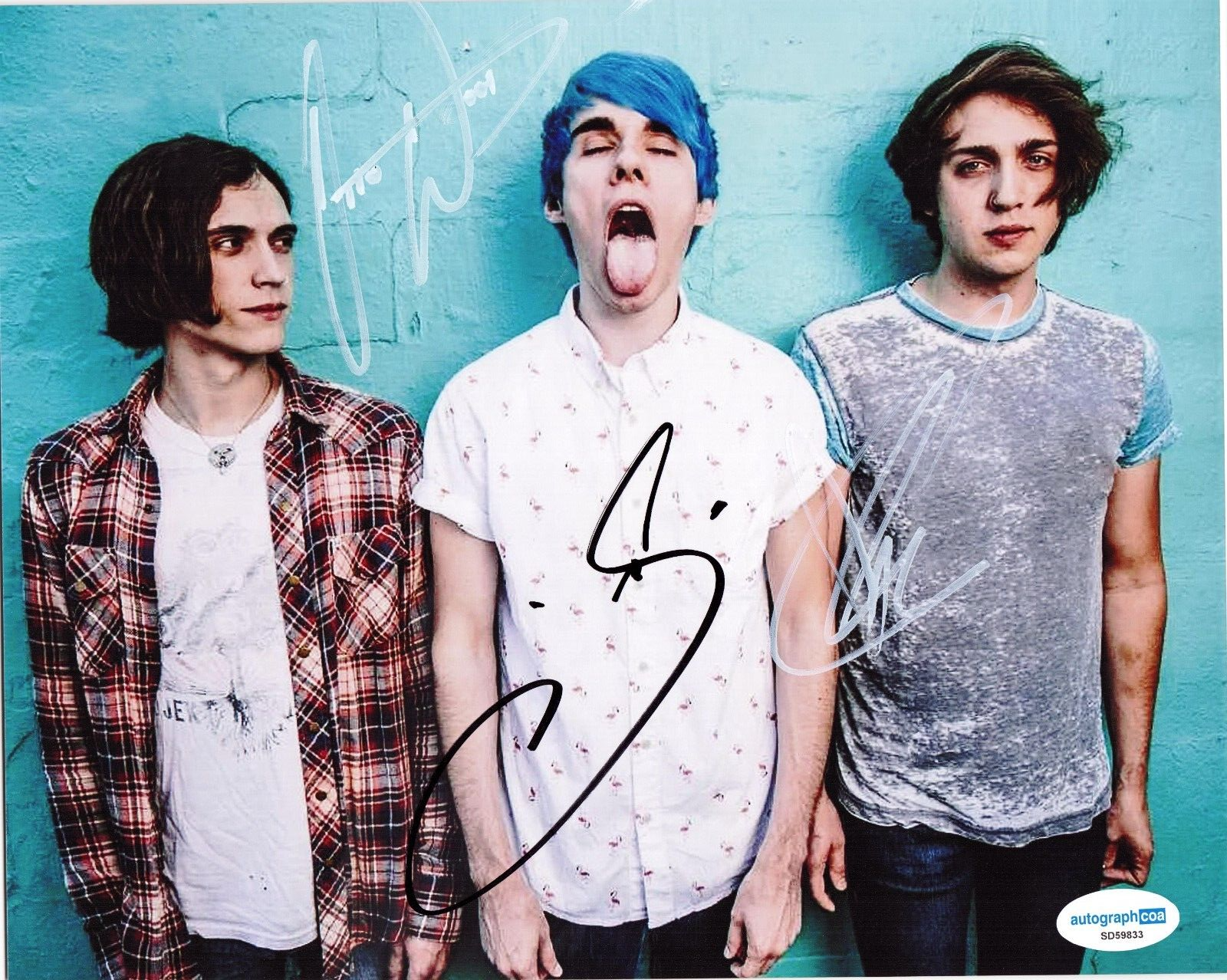Waterparks Group Signed 8x10 Photo w/ACOA SD59833 Otto Wood Awsten Knight Geoff