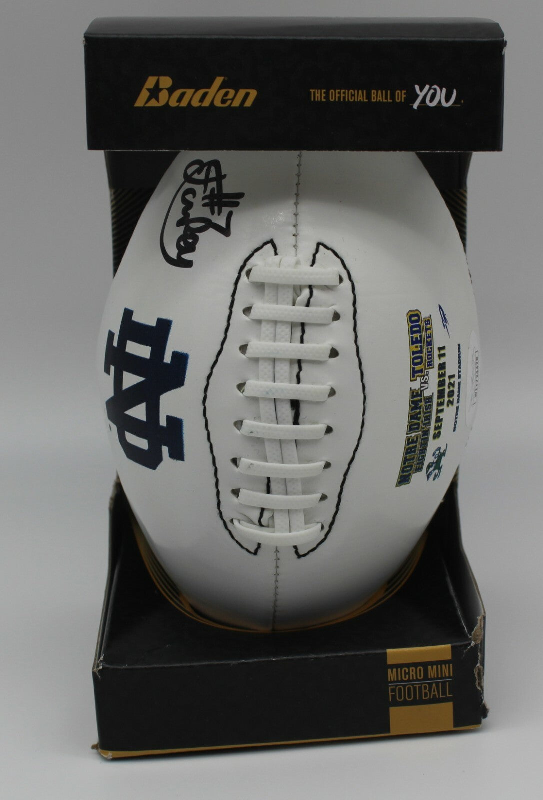 Isaiah Foskey Signed Notre Dame Fighting Irish MINI Football w/JSA COA 9/18/21
