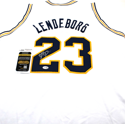 Yaxel Lendeborg Signed Custom Michigan Wolverines Jersey w/JSA COA CR86416