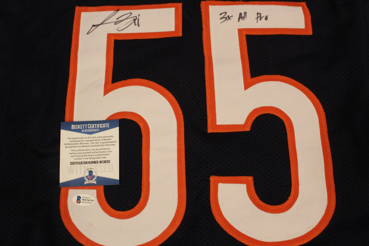 Lance Briggs Signed Chicago Bears Blue Custom Jersey w/Beckett COA 