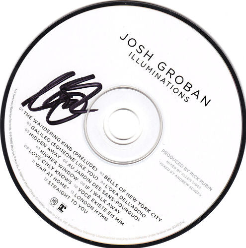 Josh Groban Signed CD W/COA Proof Illuminations
