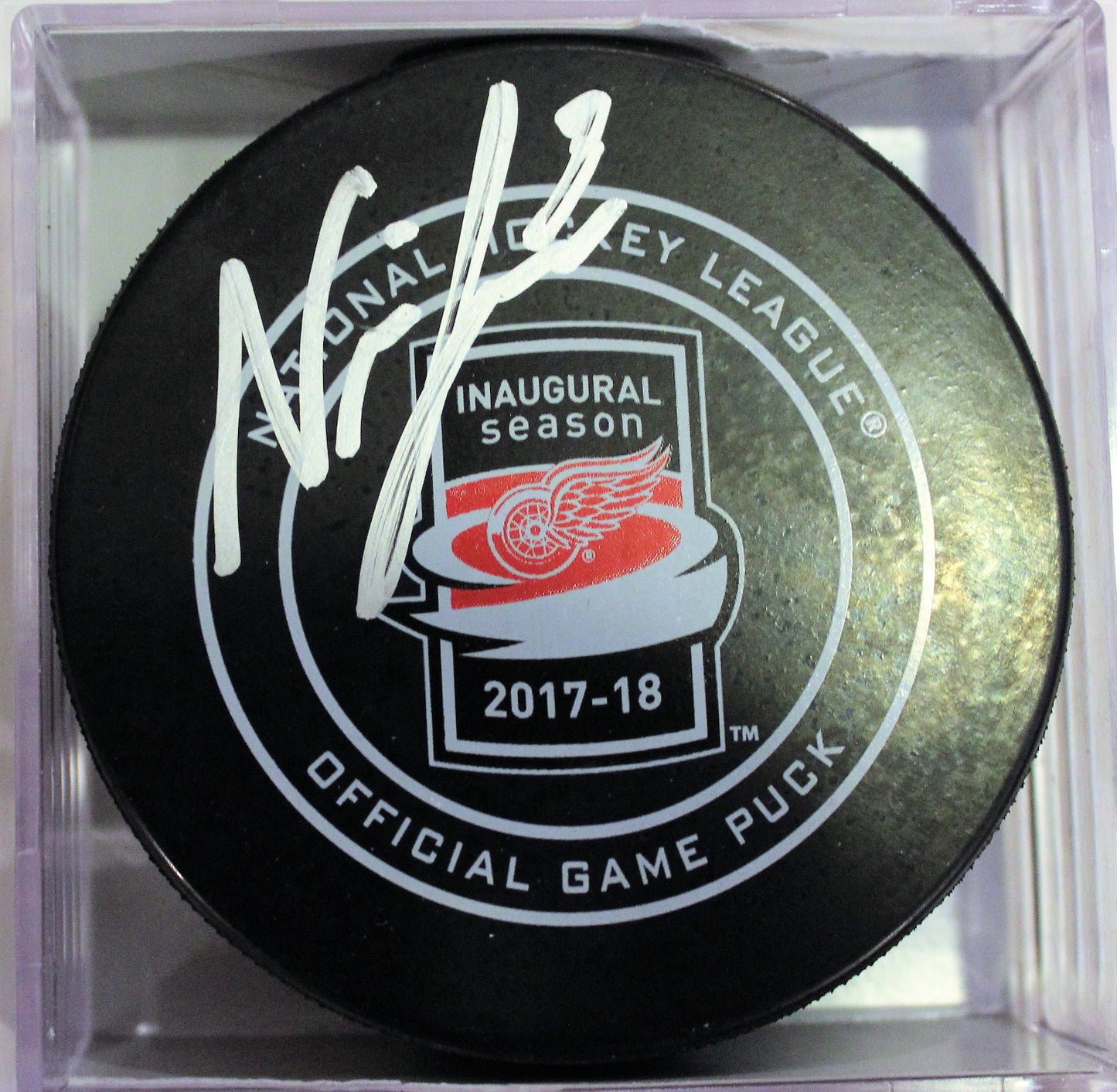 Nick Jensen Signed Detroit Red Wings Official Game Puck w/COA 2017-18