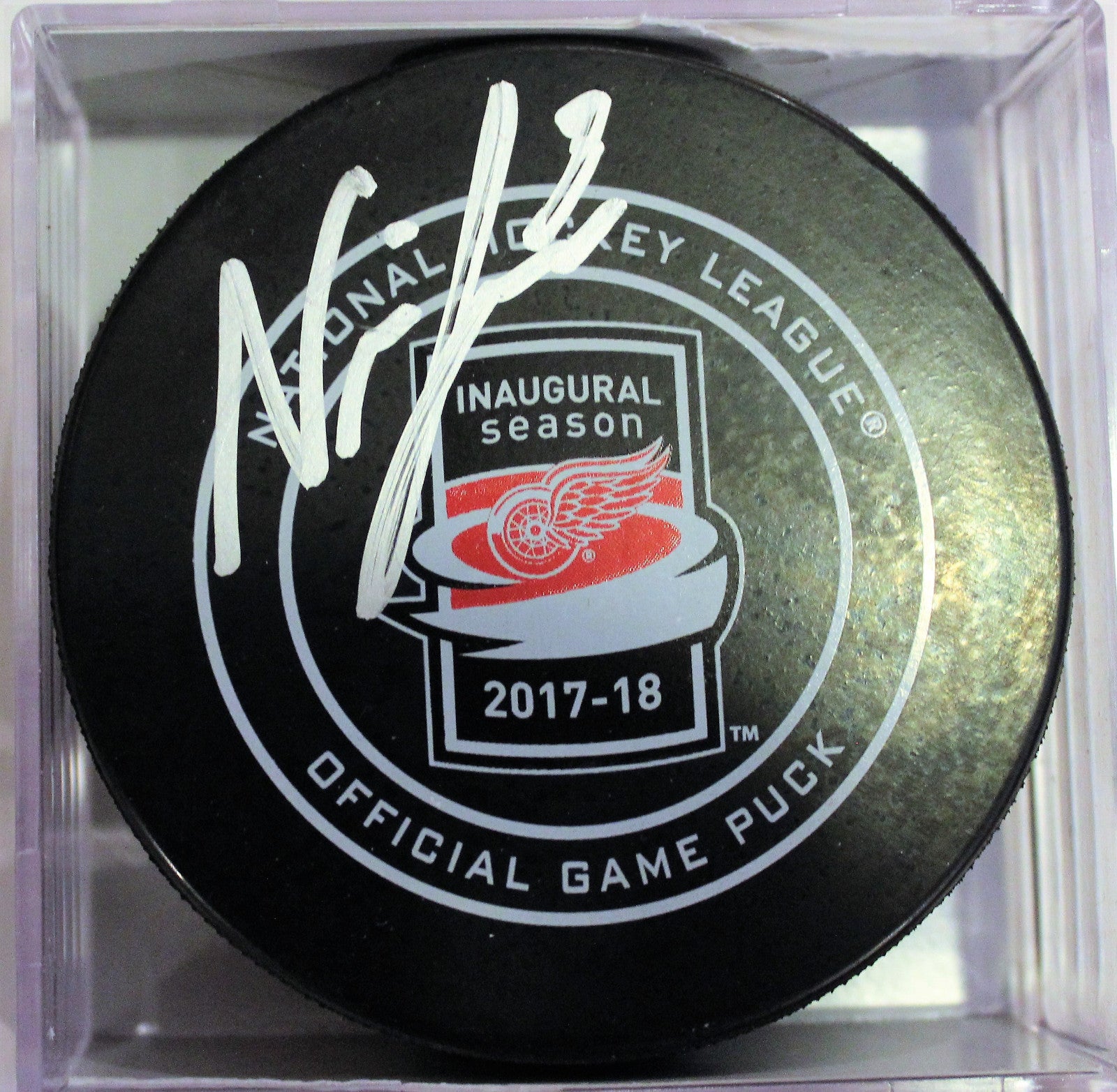 Nick Jensen Signed Detroit Red Wings Official Game Puck w/COA 2017-18
