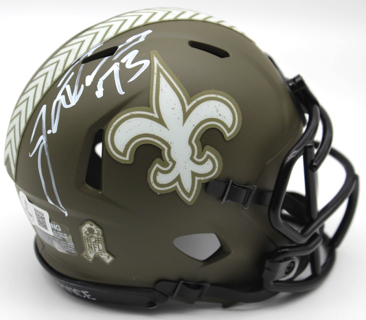 Jahri Evans Signed New Orleans Saints Mini Football Helmet w/Beckett COA BR63034