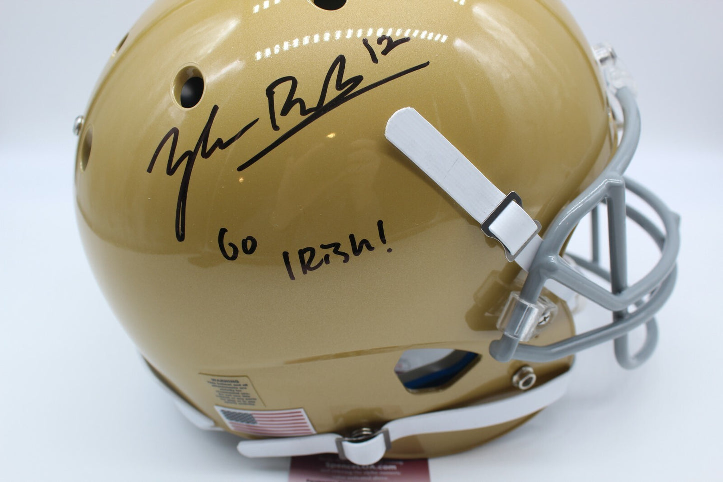 Tyler Buchner Signed Notre Dame Fighting Irish Full Size Helmet w/JSA COA #1