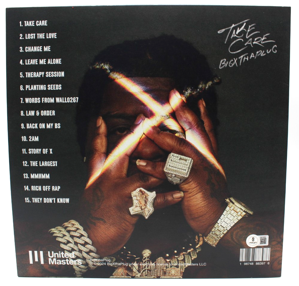 BigXThaPlug Signed Take Care Vinyl Album LP Cover W/BECKETT COA BAS BV10350