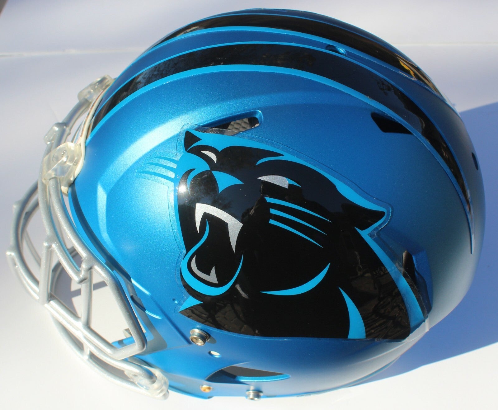 Carolina Panthers Custom Speed Blaze Football Helmet Decals Used McCaffrey
