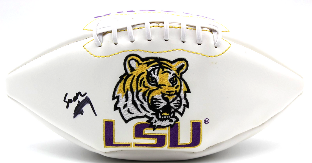 Mansoor Delane Signed LSU Tigers Logo Football w/Beckett BAS BW07986