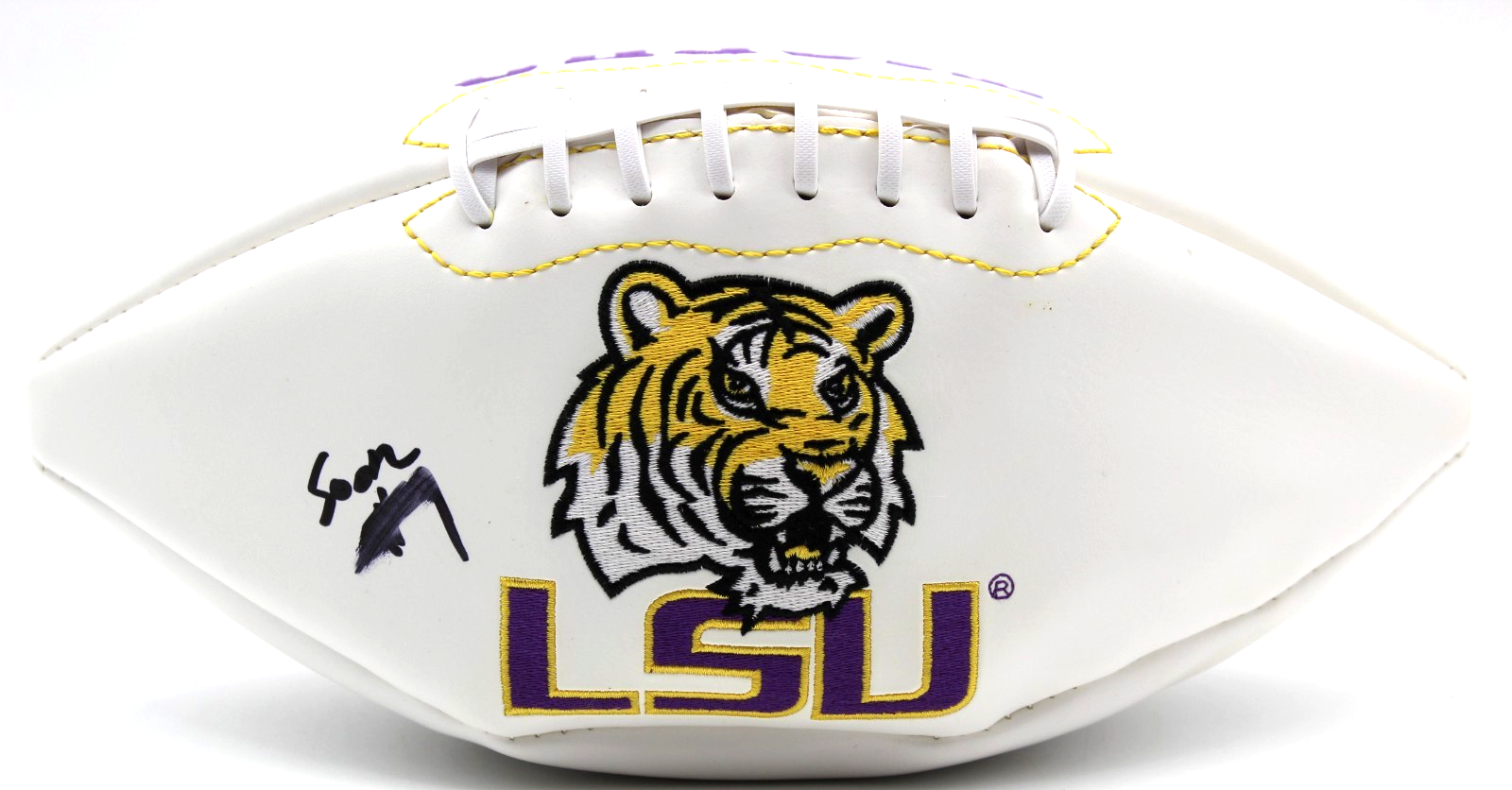 Mansoor Delane Signed LSU Tigers Logo Football w/Beckett BAS BW07986