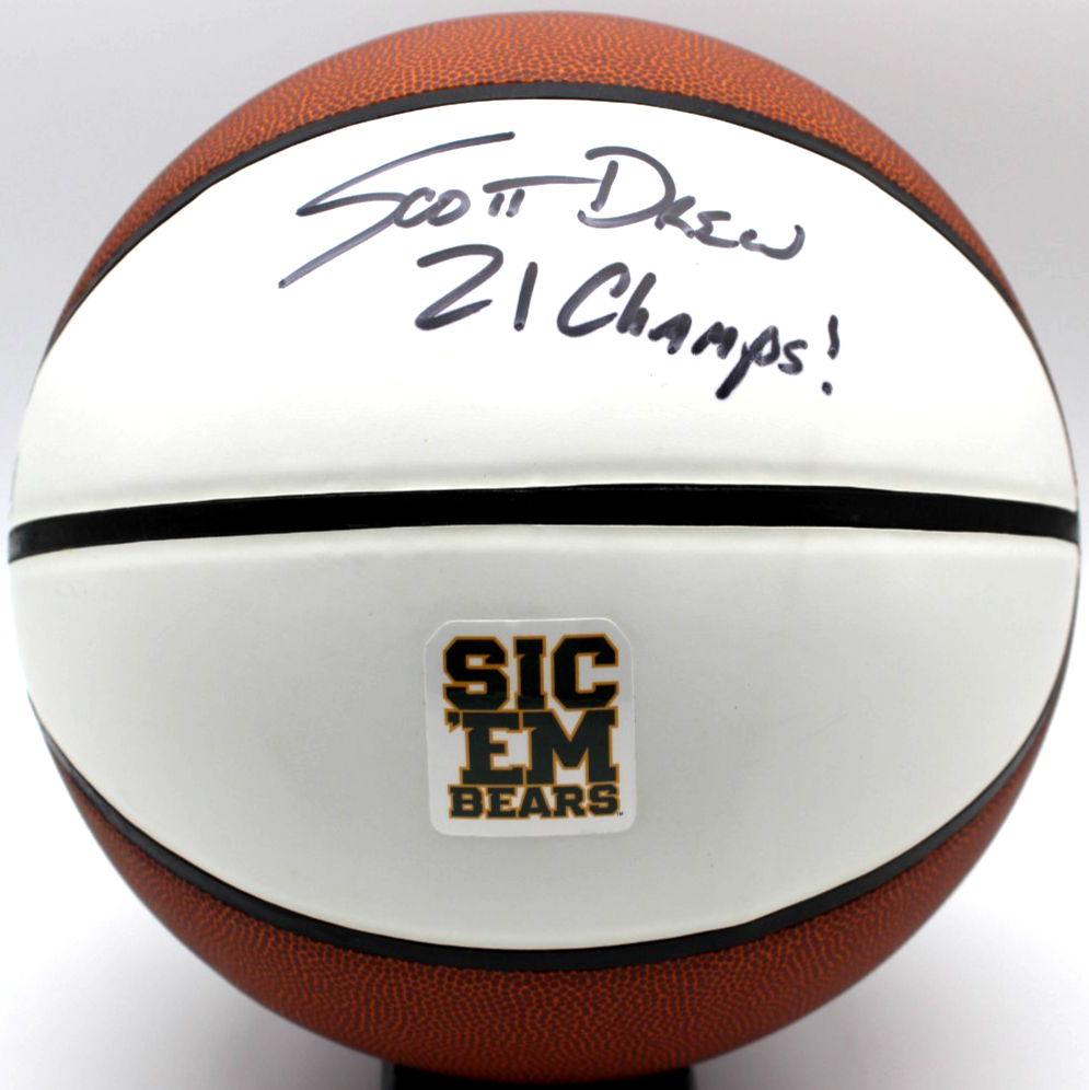 Scott Drew Signed Baylor Bears Logo Basketball W/Beckett BAS COA BF87275